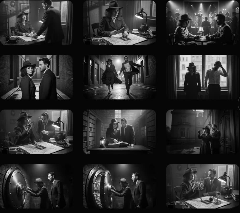 Movie Storyboard - AI photo prompt copy paste