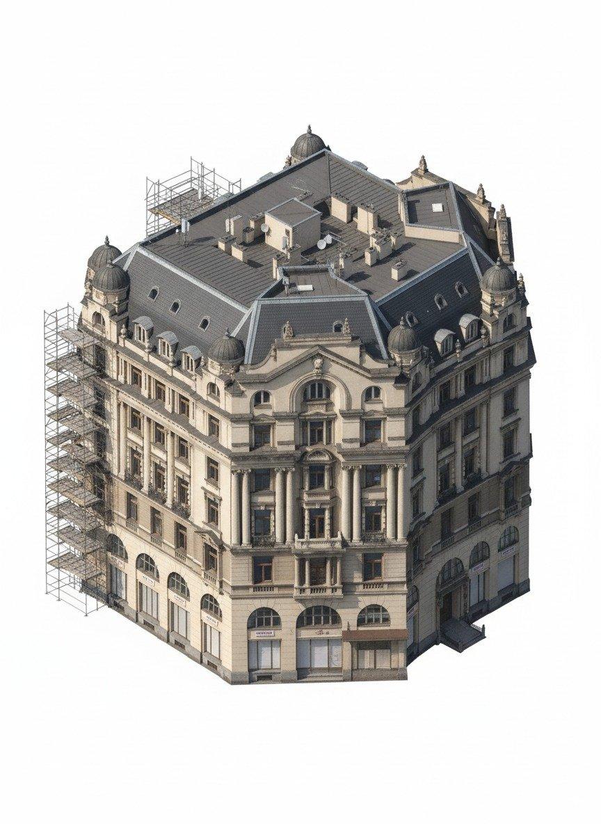 Extract 3D Buildings/Make Isometric Models - AI photo prompt copy paste